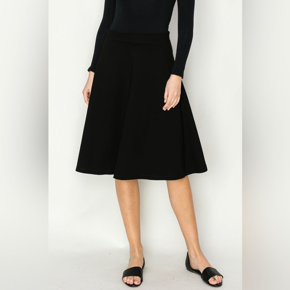 Style & Co. Classic Black A-Line Flowy Skirt Size 14